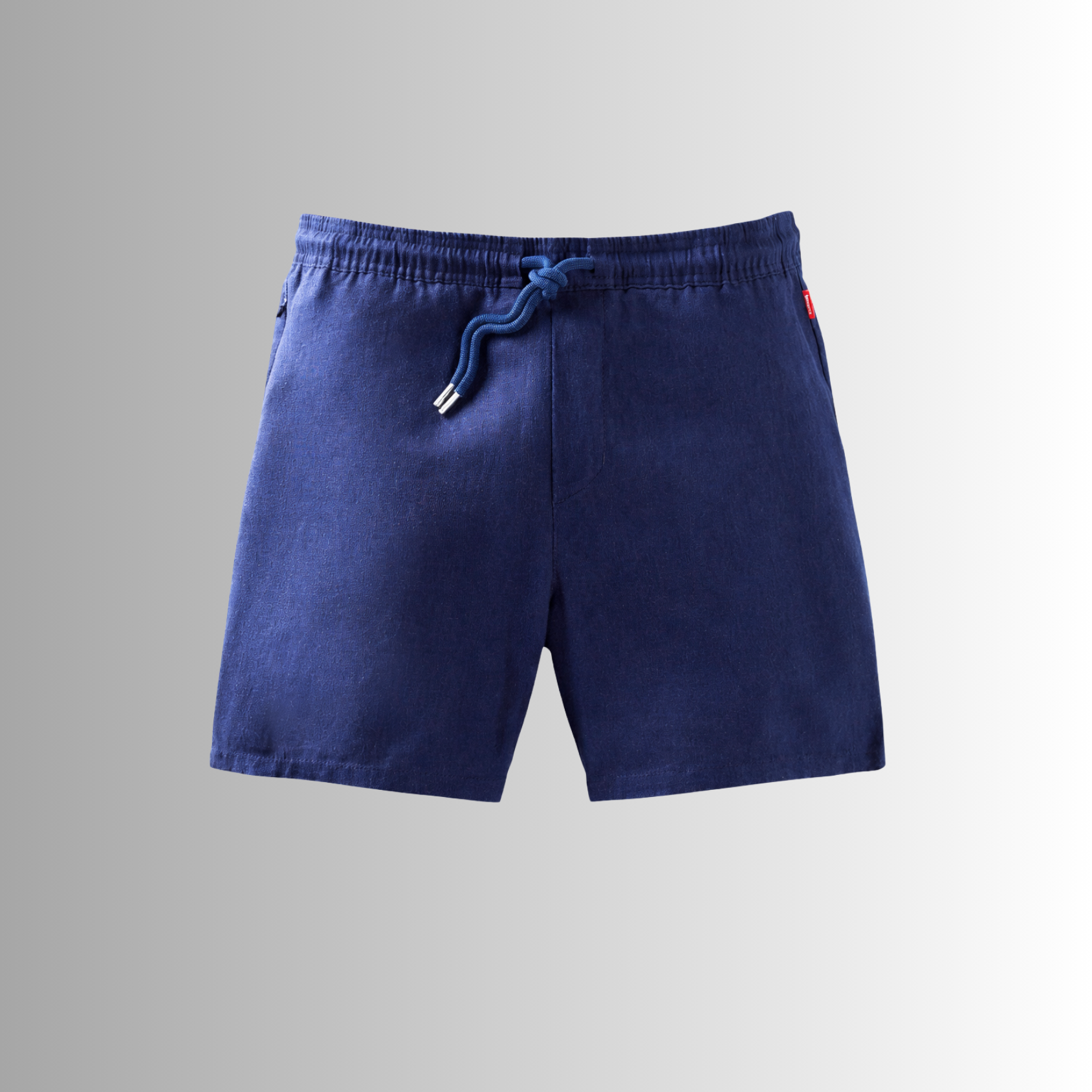 Bermuda de lino mixto para hombre — azul marino, detalle