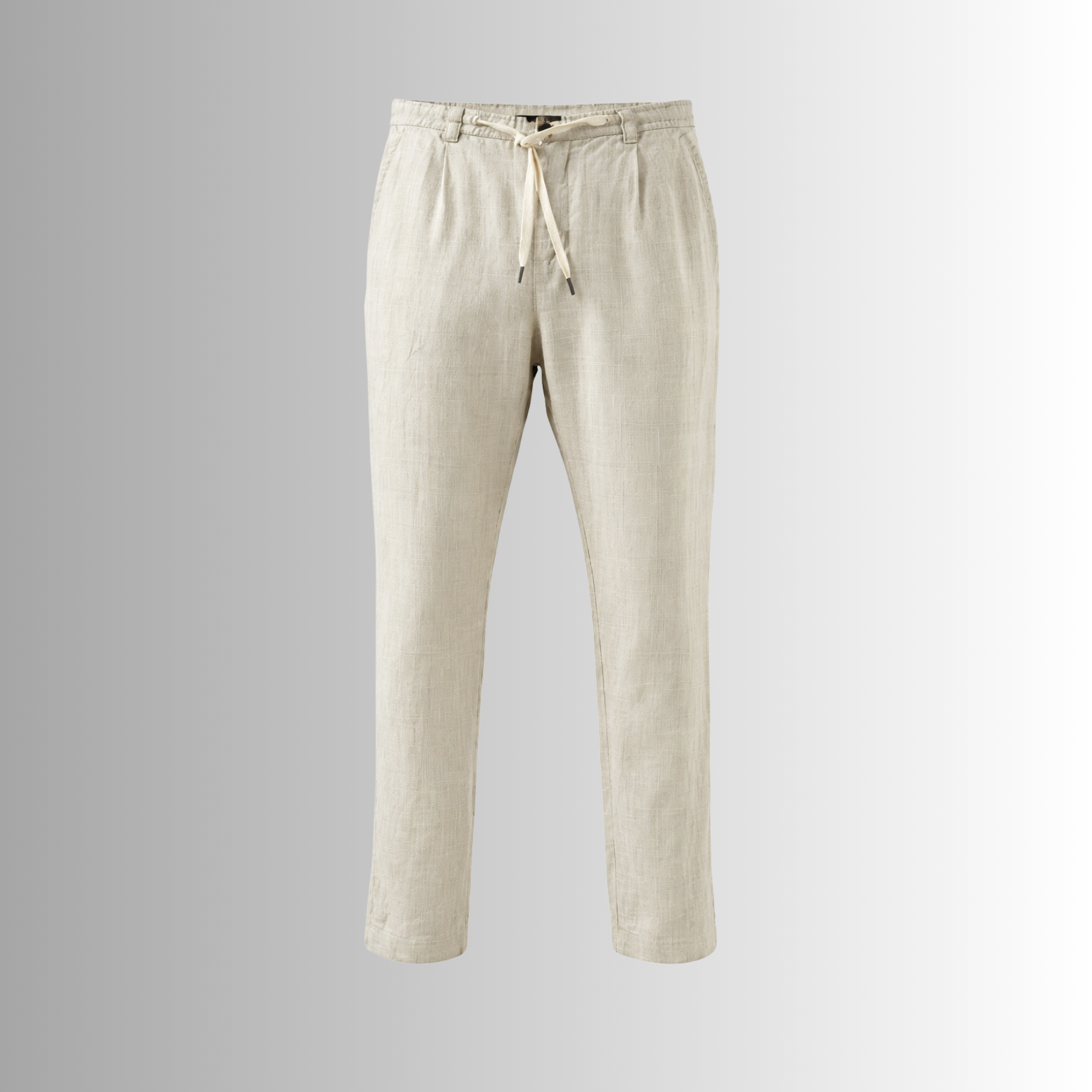Pantalón de lino mixto para hombre — blanco roto, detalle