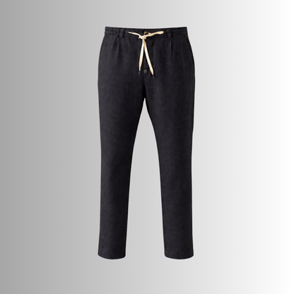 Pantalón de lino mixto para hombre — negro, detalle