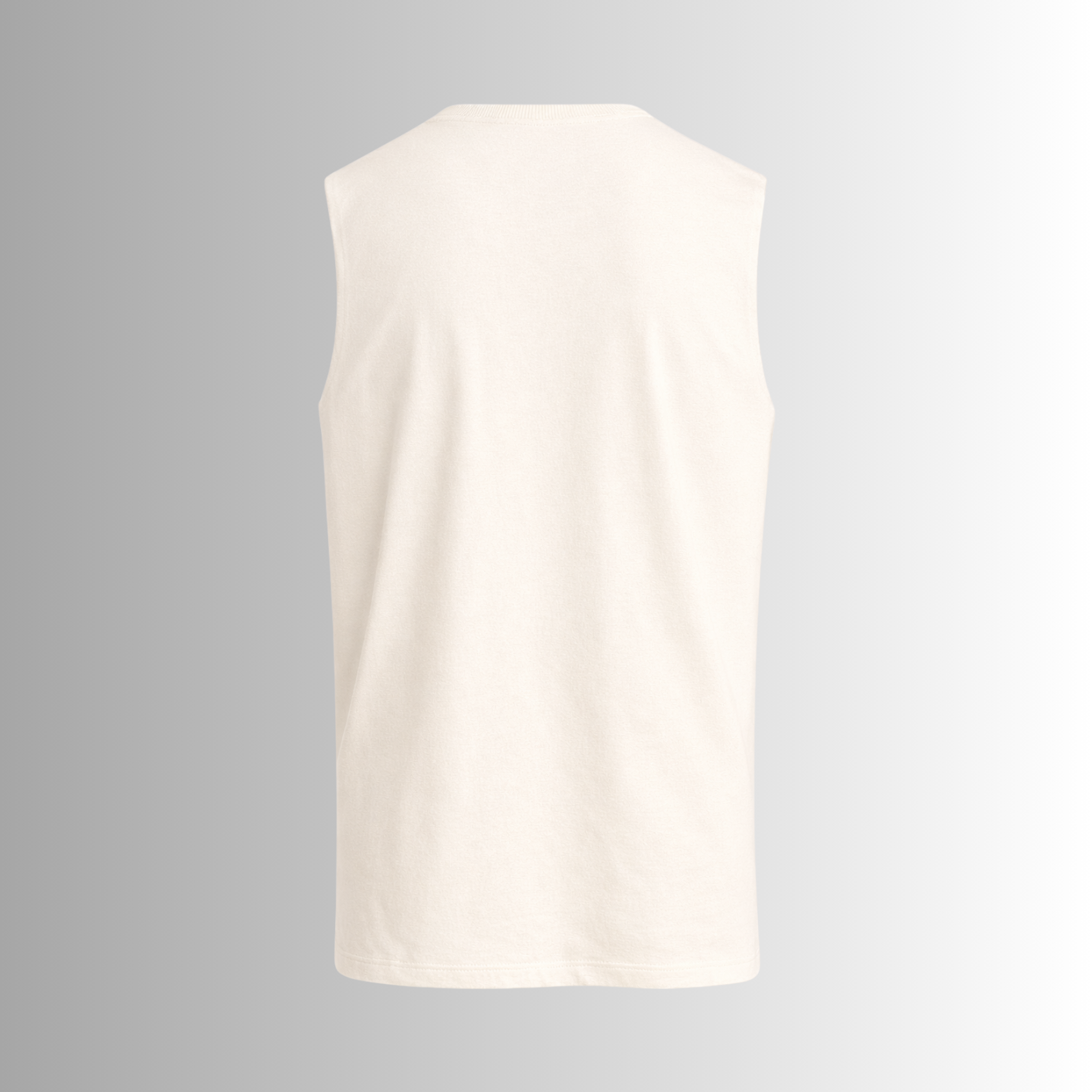 Remera sin mangas de algodón Pima para hombre — blanco roto trasera