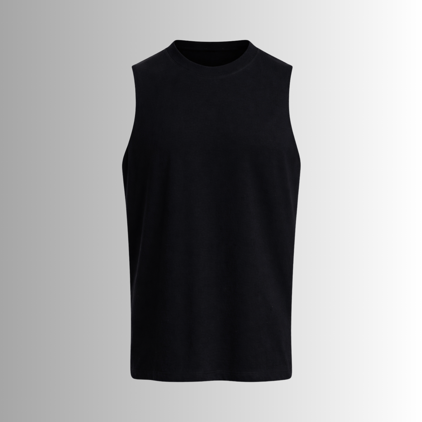 Remera sin mangas de algodón Pima para hombre — vista frontal sin modelo